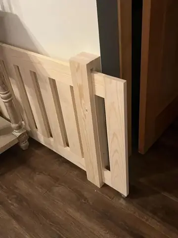 Custom wood gate built for an interior opening